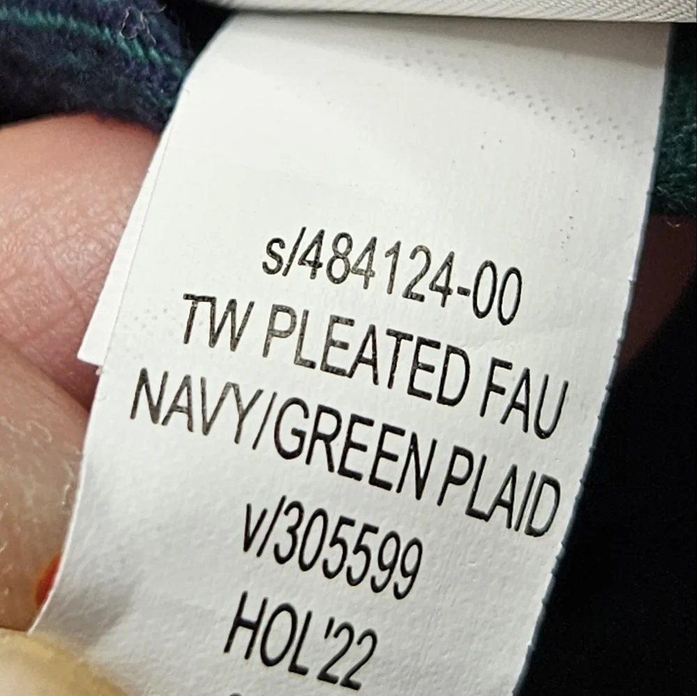 Gap Teen Size 12 Tartan Plaid Pleated Skirt Green And Navy Blue NEW With Tags